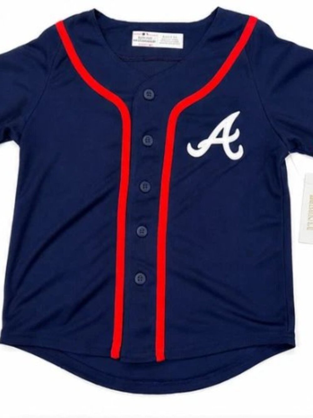 Atlanta Braves Kids Jersey Size 4/5 MLB Genuine Merchandise Navy Red NWT